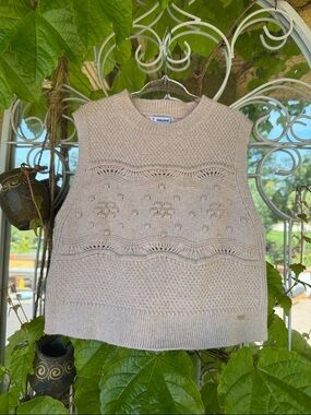 Mayoral Cream Knit Sleeveless Sweater Vest